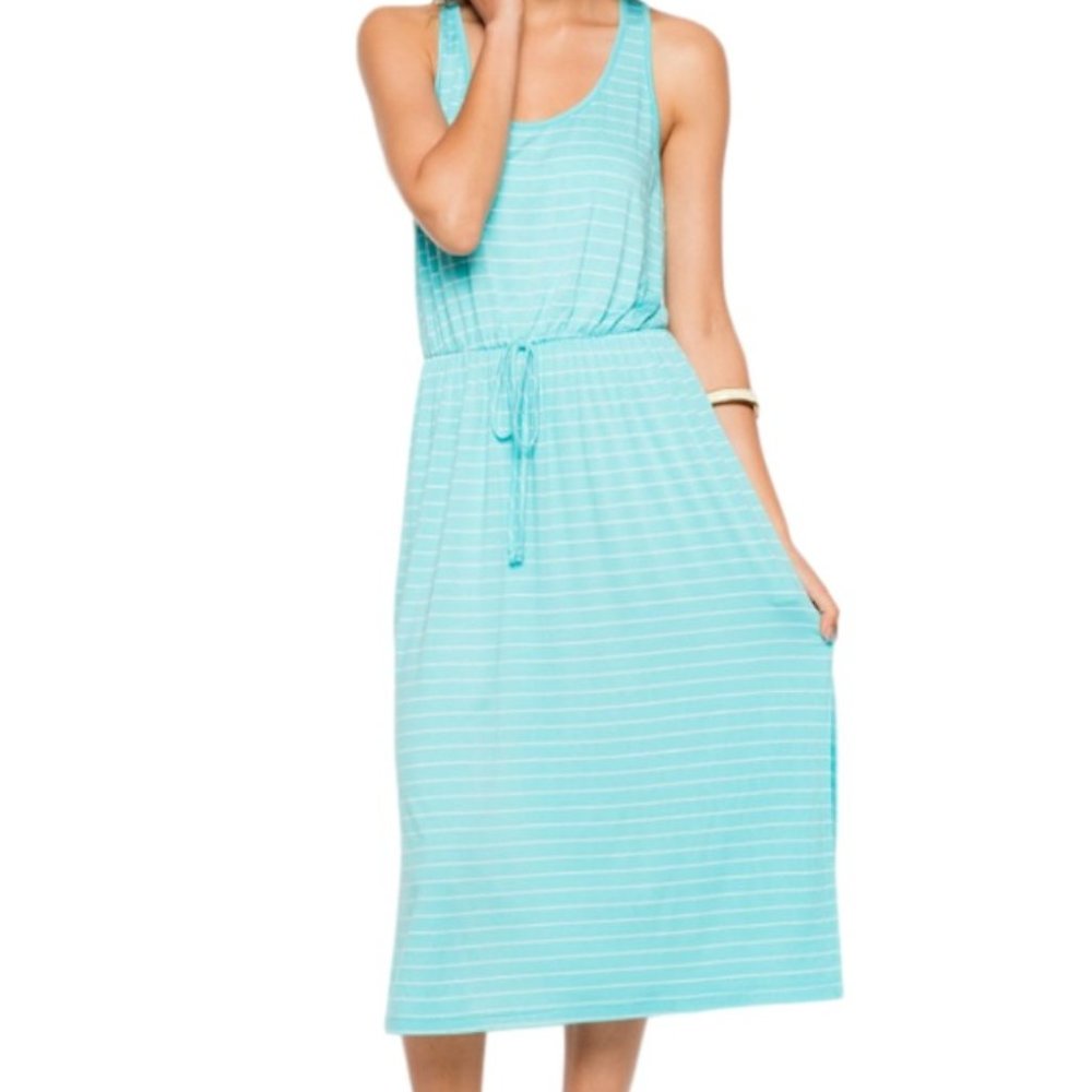 Everly Sleeveless Knit Striped Midi Tank Dress
